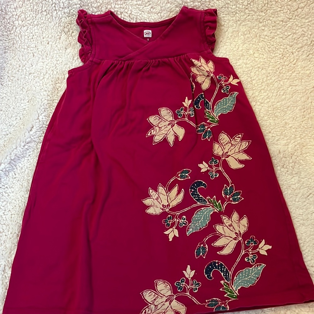 Tea Collection pink floral dress size 5